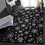 snowman washable rugs black snowflake pattern rug