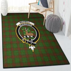 Tartan Washable Rugs, Maxwell Hunting Tartan Clan Badge Rug