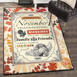 Thanksgiving Holiday Washable Rugs, Thanksgiving Rug