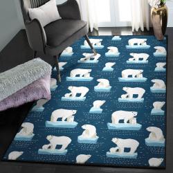 Ursus Maritimus Living Room Rugs, Family Polar Bear GS CL Rug