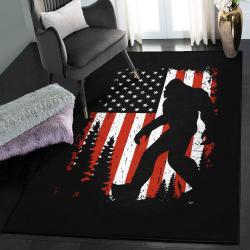 Usa Washable Area Rugs, Bigfoot 4Th Of July American Usa Flag GS CL Rug