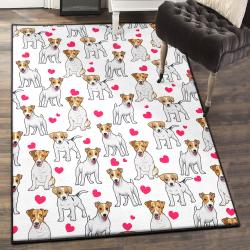 Valentine Outdoor Carpet, Valentine's Day Jack Russell Terrier Heart GS CL Rug
