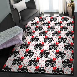 Valentine Washable Rugs, Truck Heart Valentine GS Rug