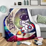 astronaut chibi love you to the moon galaxy premium blanket 0