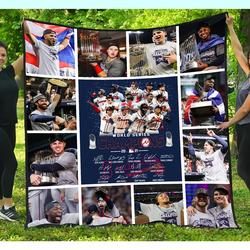 MLB Atlanta Braves World Series Champions 2021 MLB Sport Quilt Fleece Sherpa Blanket Perfect Gifts For Family On Christmas