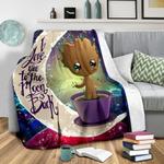 baby groot love you to the moon galaxy premium blanket 0
