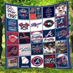 MLB Baseball Team Lover MLB Atlanta Braves World Series Fleece Sherpa Blanket Perfect Gifts For Family On Christmas