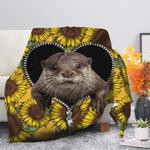 beaver sunflower zipper premium blanket 0