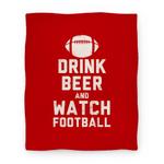 blanket50fl whi z1 t drink beer and watch football blanket red and white