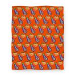 blanket50fl whi z1 t eggplant and peach jack o lantern pattern