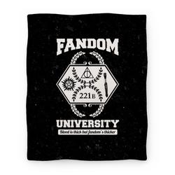 Movie Anime Fandom University Premium Fleece Sherpa Blanket Perfect And Unique Gifts For Family On Christmas