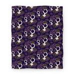 blanket50fl whi z1 t feminist symbol and lotus flowers pattern