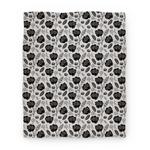 blanket50fl whi z1 t floral and leaves pattern gray