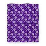 blanket50fl whi z1 t floral and leaves pattern purple