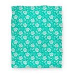 blanket50fl whi z1 t floral and leaves pattern teal