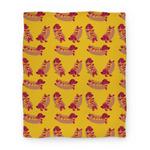 blanket50fl whi z1 t hot doggie pattern