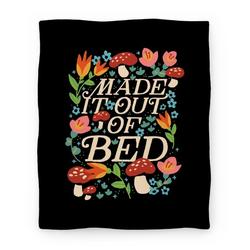 Movie Anime Made It Out Of Bed (Floral) Premium Fleece Sherpa Blanket Perfect Gifts For Family On Christmas