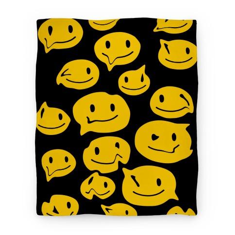 Movie Anime Melting Smiley Faces Premium Fleece Sherpa Blanket Perfect And Unique Gifts For Family On Christmas blanket50fl whi z1 t melting smiley faces