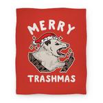 blanket50fl whi z1 t merry trashmas opossum