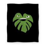 blanket50fl whi z1 t monstera leaf monster