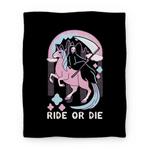 blanket50fl whi z1 t ride or die grim reaper and unicorn