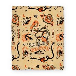 Movie Anime Sailors Beware Classic Tattoo Premium Fleece Sherpa Blanket Perfect Gifts For Family On Christmas