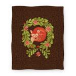 blanket50fl whi z1 t sleeping fox wreath