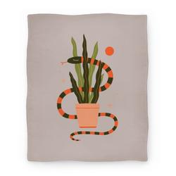 Movie Anime Snake in a Snake Plant Premium Fleece Sherpa Blanket Perfect Gifts For Family On Christmas