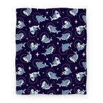 blanket50fl whi z1 t space shark pattern