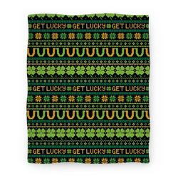 Movie Anime St. Patrick's Day Ugly Sweater Pattern Premium Fleece Sherpa Blanket Perfect Gifts For Family On Christmas