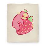 blanket50fl whi z1 t strawberry sloth pattern
