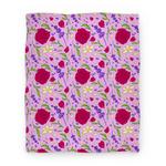 blanket50fl whi z1 t tea leaves and flowers pattern