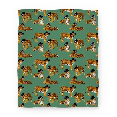 Movie Anime Tigers in Cowboy Hat Pattern Premium Fleece Sherpa Blanket Perfect Gifts For Family On Christmas blanket50fl whi z1 t tigers in cowboy hat pattern