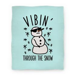 Movie Anime Vibin' Through The Snow Premium Fleece Sherpa Blanket Perfect Gifts For Family On Christmas