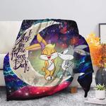 bunny couple love you to the moon galaxy blanket 0