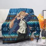 chainsaw man power christmas premium blanket 0