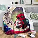 chibi deadpool unicorn toy love you to the moon galaxy premium blanket 0