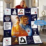 custom belle princess beauty and the beast birthday theme party quilt blanket 0