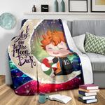 cute hinata haikyuu love you to the moon galaxy premium blanket 0