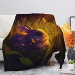 cute rabbit 2 bedded down in the grass safe and cozy fireflies moonlight premium blanket 0