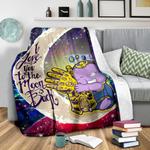 cute thanos love you to the moon galaxy premium blanket 0