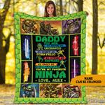daddy my favorite ninja turtle fathers day personalized custom blanket 0