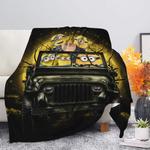 despicable me gru and minions ride jeep moonlight halloween funny premium blanket 0