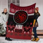 fire and blood ugly christmas custom blanket home decor 0