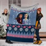 frozen elsa and anna ugly christmas custom blanket home decor 0
