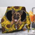 german shepherd sunflower zipper premium blanket 0