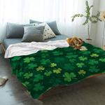 green four leaf clover st patricks day blanket 0