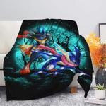 greninja satoshi and mega lucario pokemon moonlight halloween premium blanket 0
