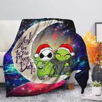 grinch and jack nightmare before christmas love you to the moon galaxy blanket 0