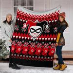 harley quinn ugly christmas custom blanket home decor 0